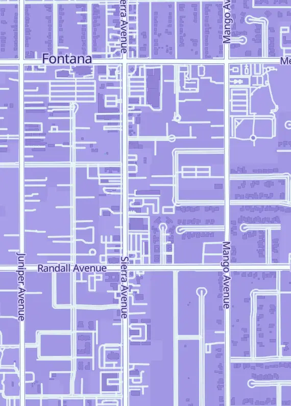 Street map around Chrono & Cosmo, 9161 Sierra Ave. #106, Fontana, CA