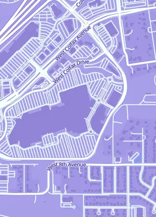 Street map around Coffee Cat Comics, Lakewood