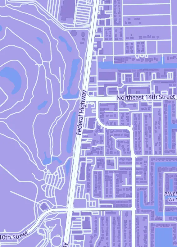 Street map around Cognizant Cards & Collectibles, 1310 N Federal Hwy, Pompano Beach, FL