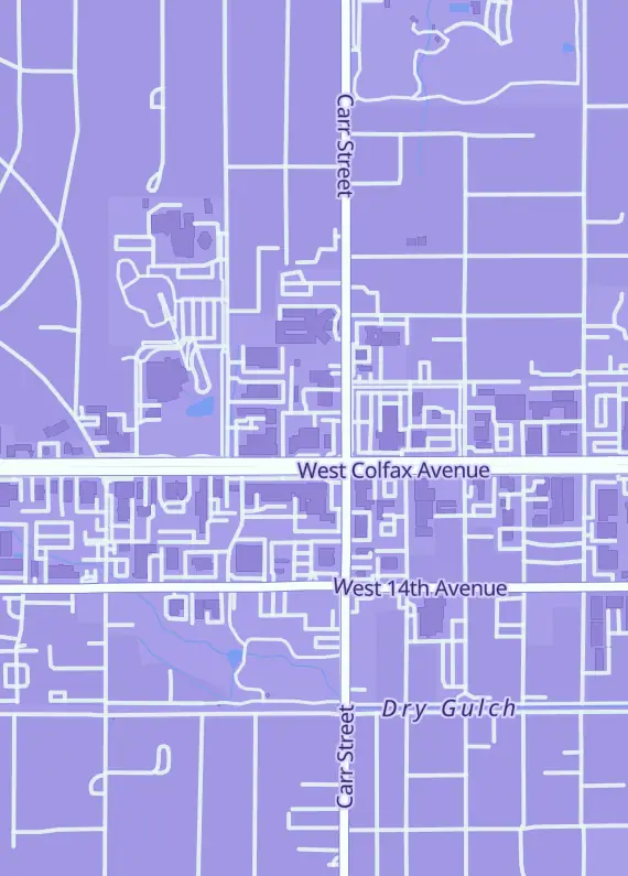 Street map around Collectibles Marketplace, 8425 W Colfax Ave, Lakewood, CO