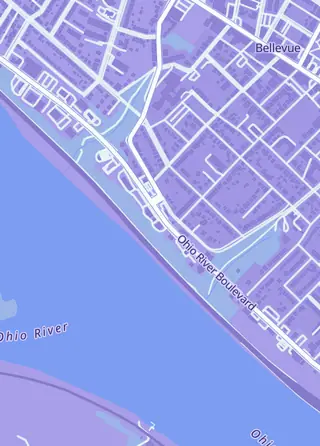 Street map around Collector's Cave, Bellevue