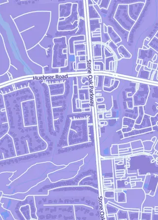 Street map around Collectors Club by JuicedbyJR, San Antonio