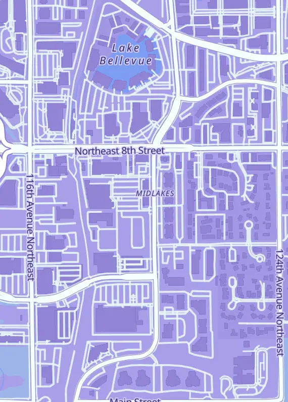Street map around Collector's Corner NW, 661 120th Ave NE, Bellevue, WA