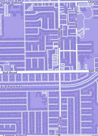 Street map around Collectors Lounge, Cypress