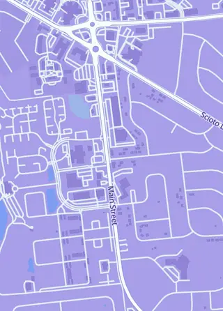 Street map around Columbus Card Shop, Hilliard