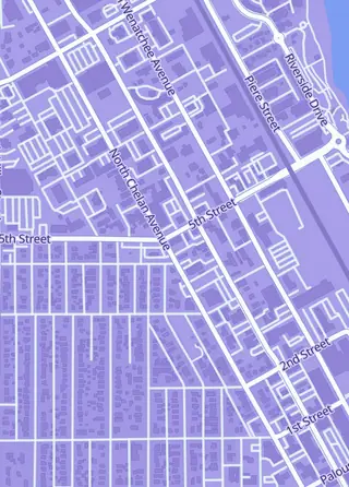 Street map around Core Sports Cards and Collectibles, Wenatchee