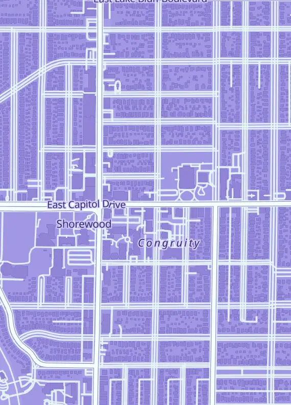 Street map around Cosmic Destroyers Collectibles, 1920 E Capitol Dr, Shorewood, WI