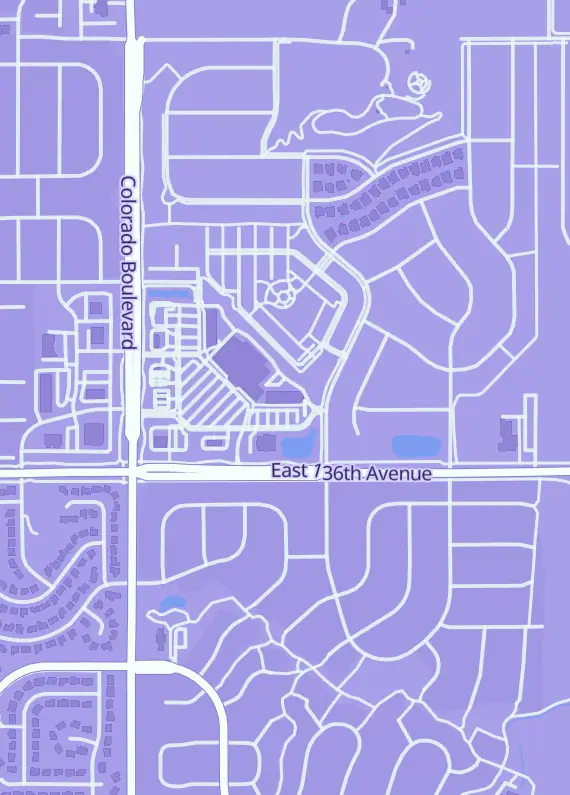 Street map around Courtside Collectibles, 4243 E 136th Ave Unit 318, Thornton, CO