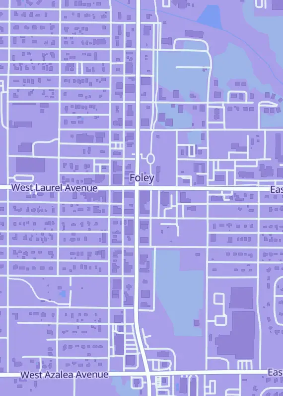 Street map around Covert Comics & Collectibles, 107 S McKenzie St, Foley, AL