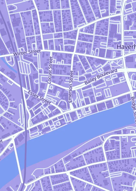 Street map around Creatorpult Games, 38 Emerson St Ste 211, Haverhill, MA