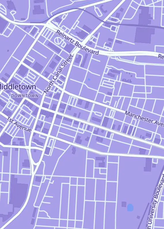 Street map around Crooked Dog Comics, 1373 Central Ave, Middletown, OH