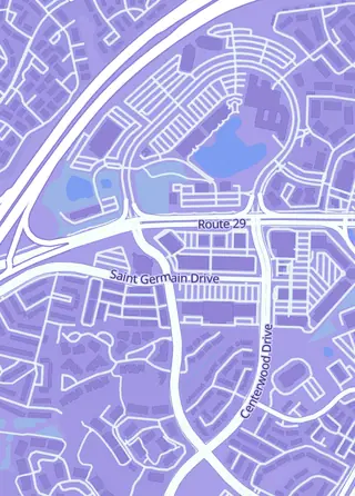 Street map around Curio Cavern (centreville Sq), Centreville