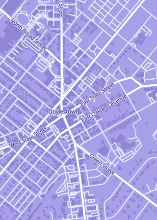 Street map around Cyborg One, Doylestown