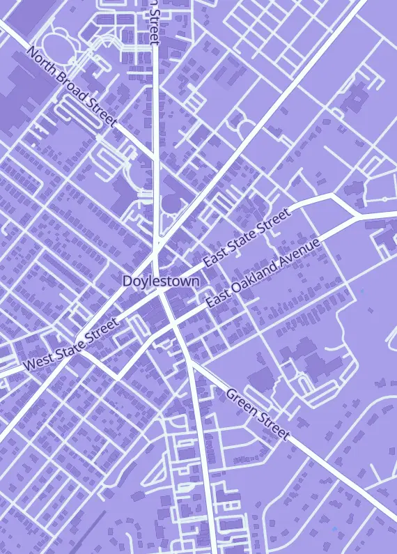 Street map around Cyborg One, 44 E State St, Doylestown, PA