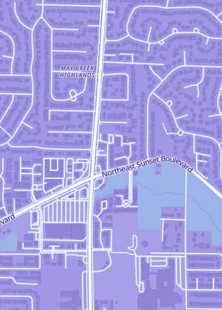 Street map around D J's Sports Cards, Renton