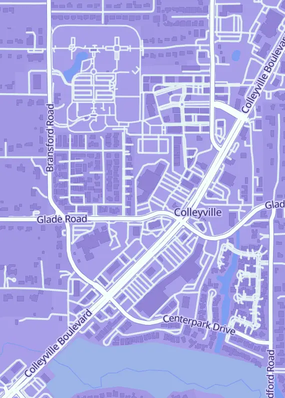 Street map around d20 Comics and Games, 4902 Colleyville Blvd Ste 106, Colleyville, TX