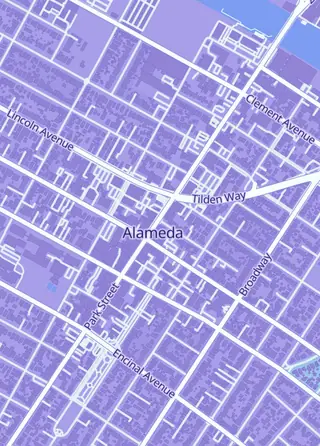 Street map around D20 Games, Alameda
