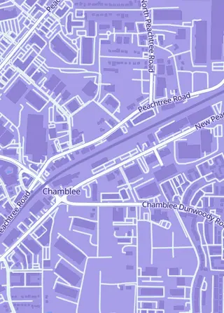 Street map around Dabbers Cards And Games, Chamblee
