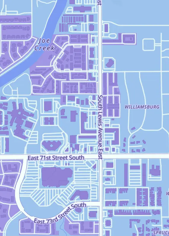 Street map around DaBomb Games, 6908 S Lewis Ave, Tulsa, OK