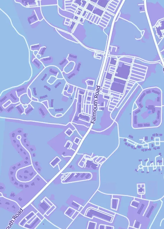Street map around Darkwater Games, 681 Falmouth Rd, Mashpee, MA