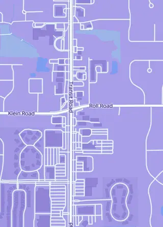 Street map around Dave & Adam's Card World, Williamsville