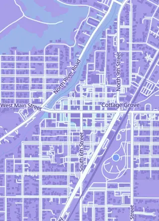 Street map around Delight, Cottage Grove