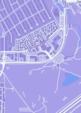 Street map around Denver Central Games, Denver