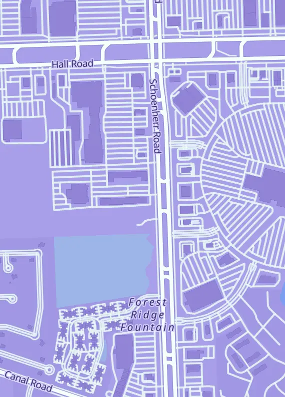 Street map around Detroit City Sports, 44501 Schoenherr Rd, Sterling Heights, MI