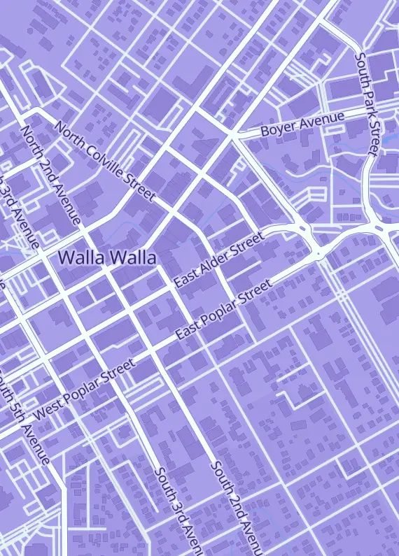 Street map around Digital Heroes, 120 E Alder St, Walla Walla, WA