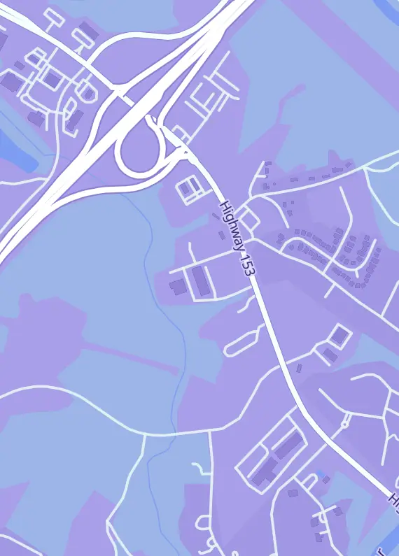 Street map around Dragon Lair Games, 2615 SC-153, Piedmont, SC
