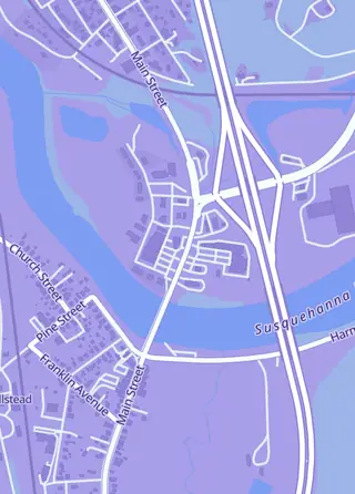 Street map around Dragon Master Games, Hallstead