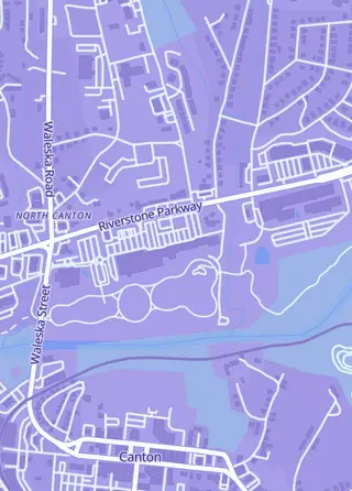 Street map around Dragons Eye Games, Canton