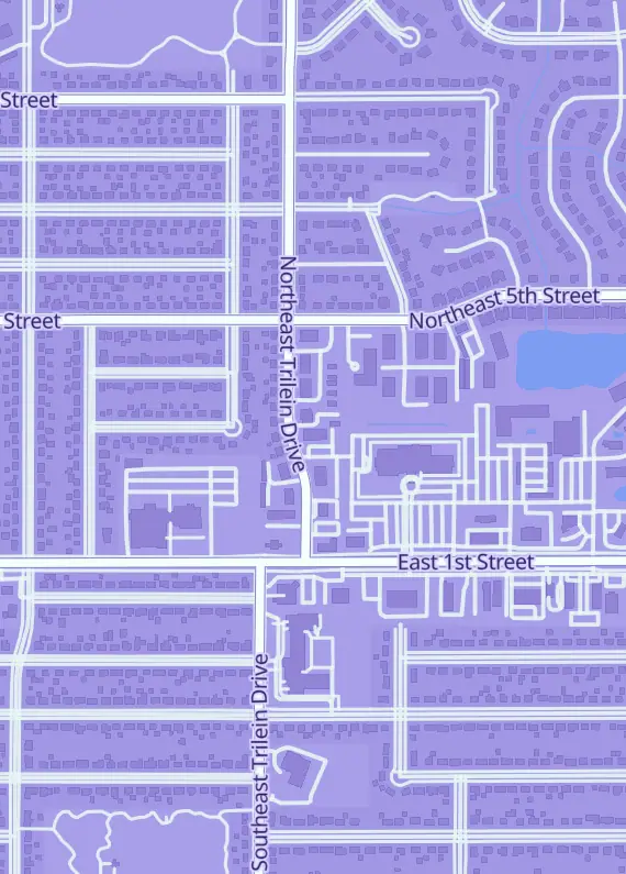 Street map around Dungeon's Gate, 301 NE Trilein Dr Ste 3, Ankeny, IA