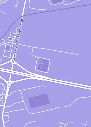 Street map around Dusty's Card Shop, Simpsonville