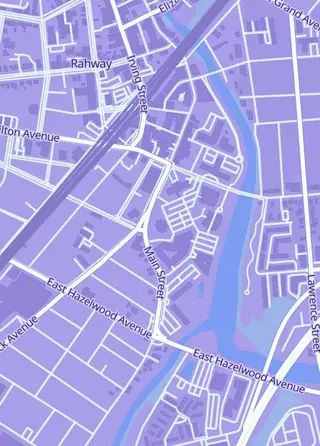 Street map around eKids, Rahway