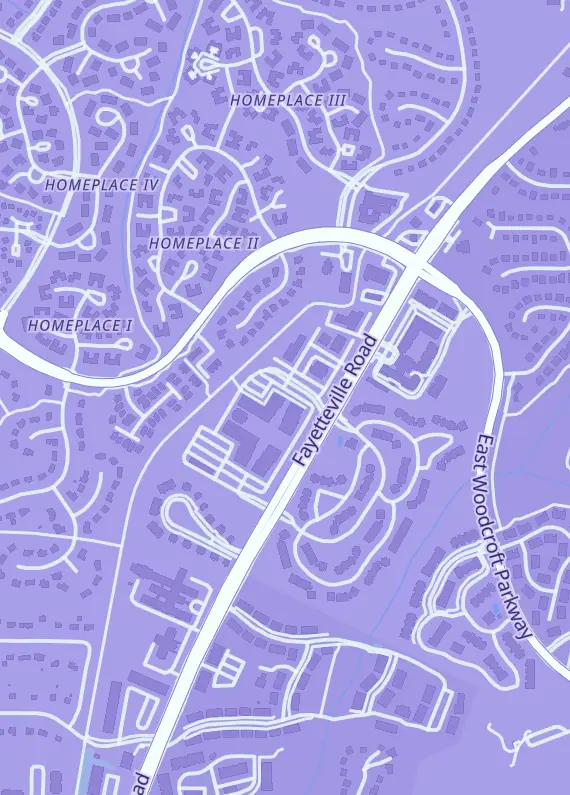 Street map around Elite Cardboard Gaming, 5832 Fayetteville Rd #105, Durham, NC