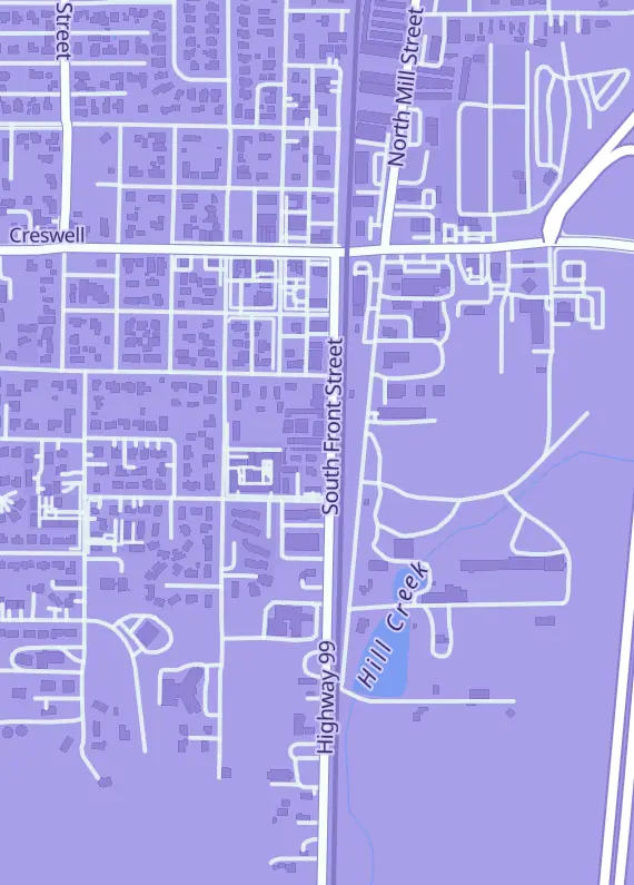 Street map around Elite Game Spot, 287 S Front St, Creswell, OR