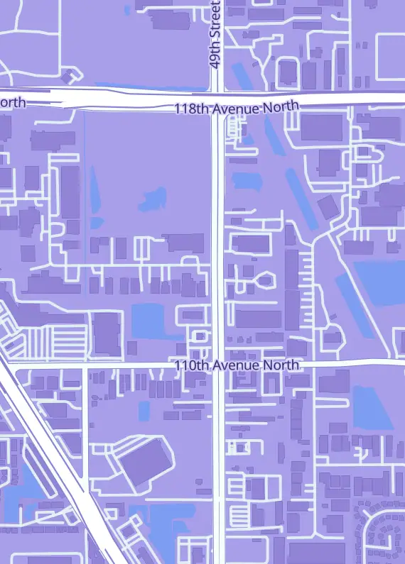 Street map around Emerald City Comics, 4902 113th Ave N, Clearwater, FL