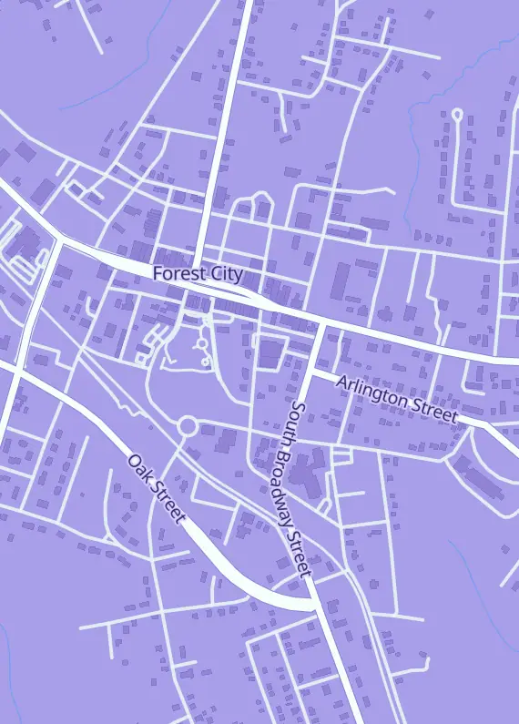 Street map around Empire Gaming, 139 S Powell St, Forest City, NC