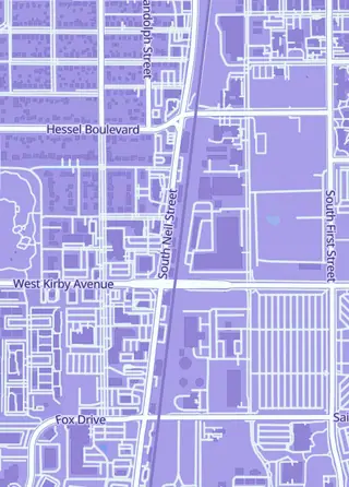 Street map around Enchantment Alley, Urbana