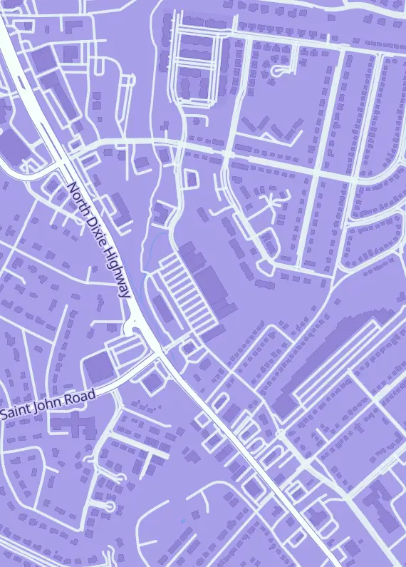 Street map around Etown Comics, 611 W Poplar St, Elizabethtown, KY