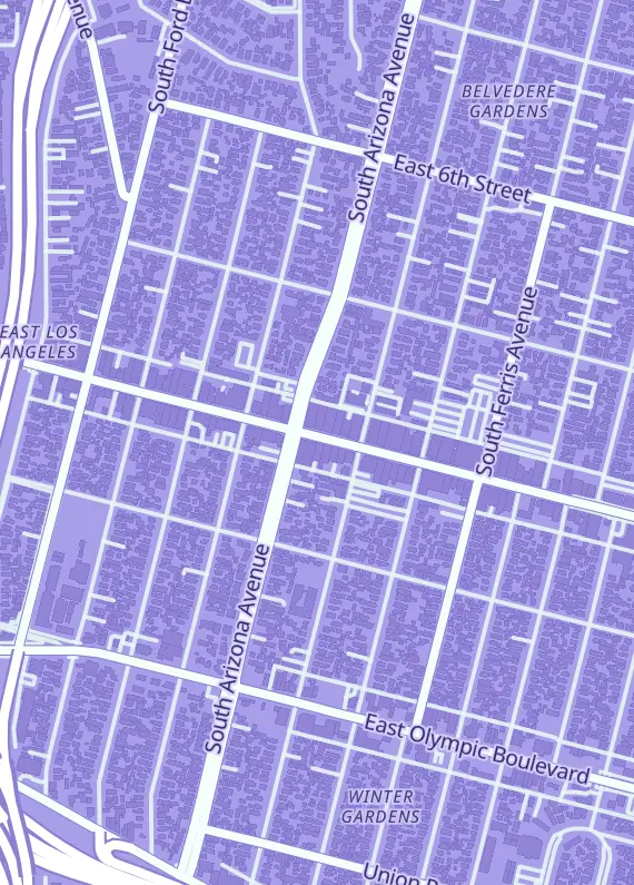 Street map around Evasive Studio, 4712 Whittier Blvd, Los Angeles, CA