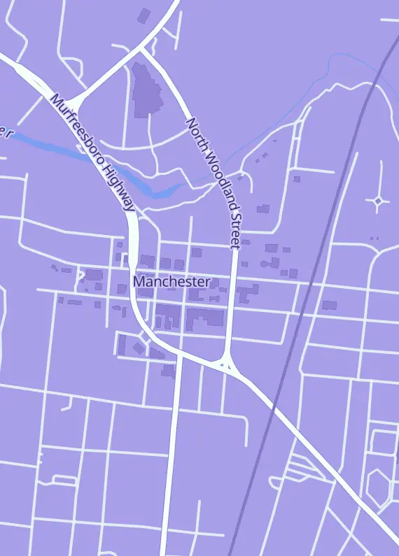 Street map around Everscape, 104 E Fort St, Manchester, TN
