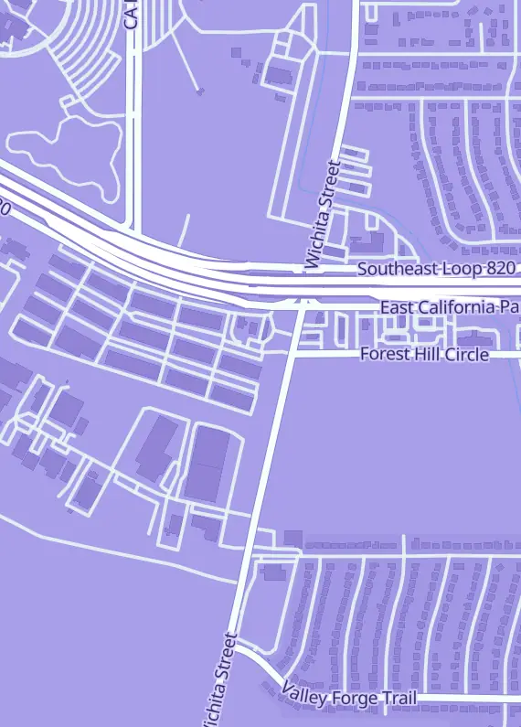Street map around Evolution Games, 3132 SE Loop 820, Fort Worth, TX