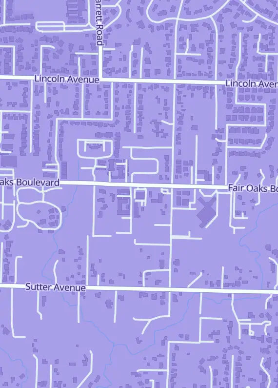 Street map around Fair Game Retro Video Games, 8214 Fair Oaks Blvd, Carmichael, CA