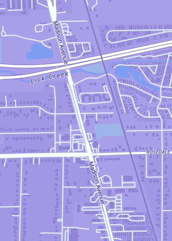 Street map around Fan Cave, 4805 S Madison Ave, Indianapolis, IN