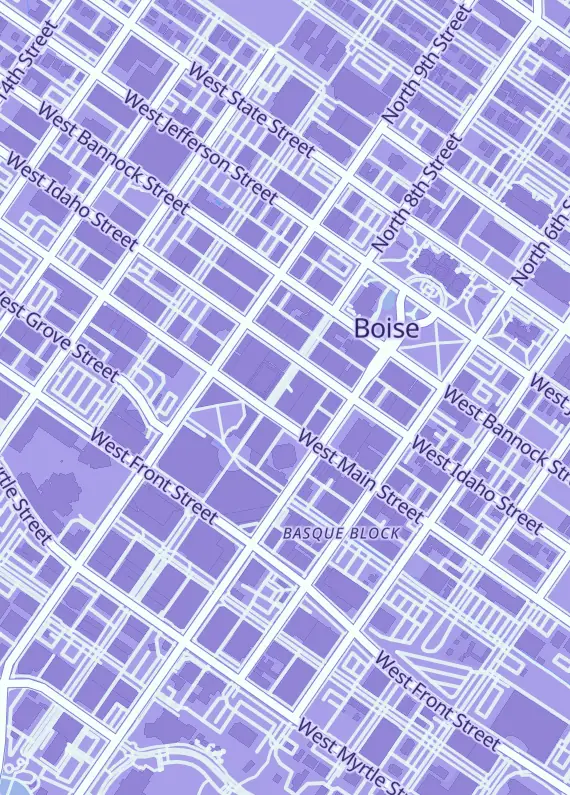 Street map around Fantastic Games, 120 N 8th St, Boise, ID