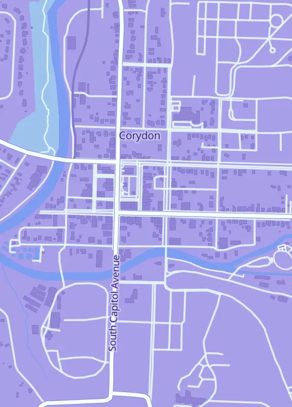 Street map around First Capitol Cards, 110 N Elm St, Corydon, IN