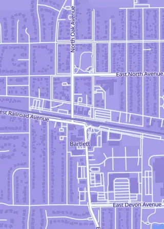 Street map around Forever After Antiques and Collectibles, Bartlett