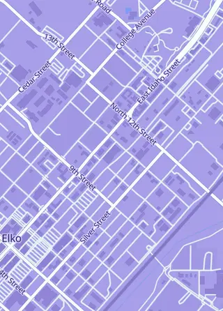 Street map around Frank-N-Freds comics & cards, Elko